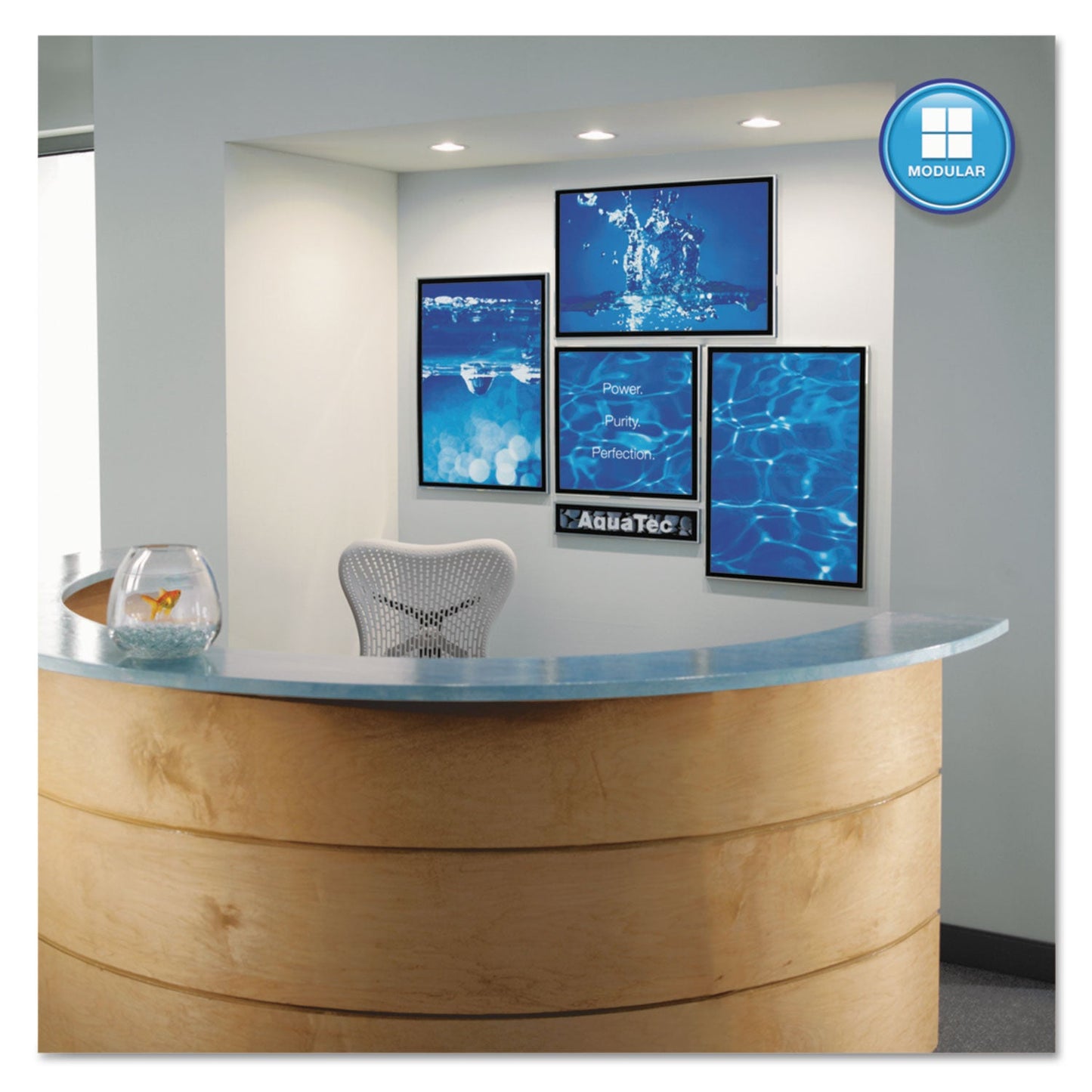 Quartet Matrix Magnetic Boards, Painted Steel, 48 x 31, White, Aluminum Frame