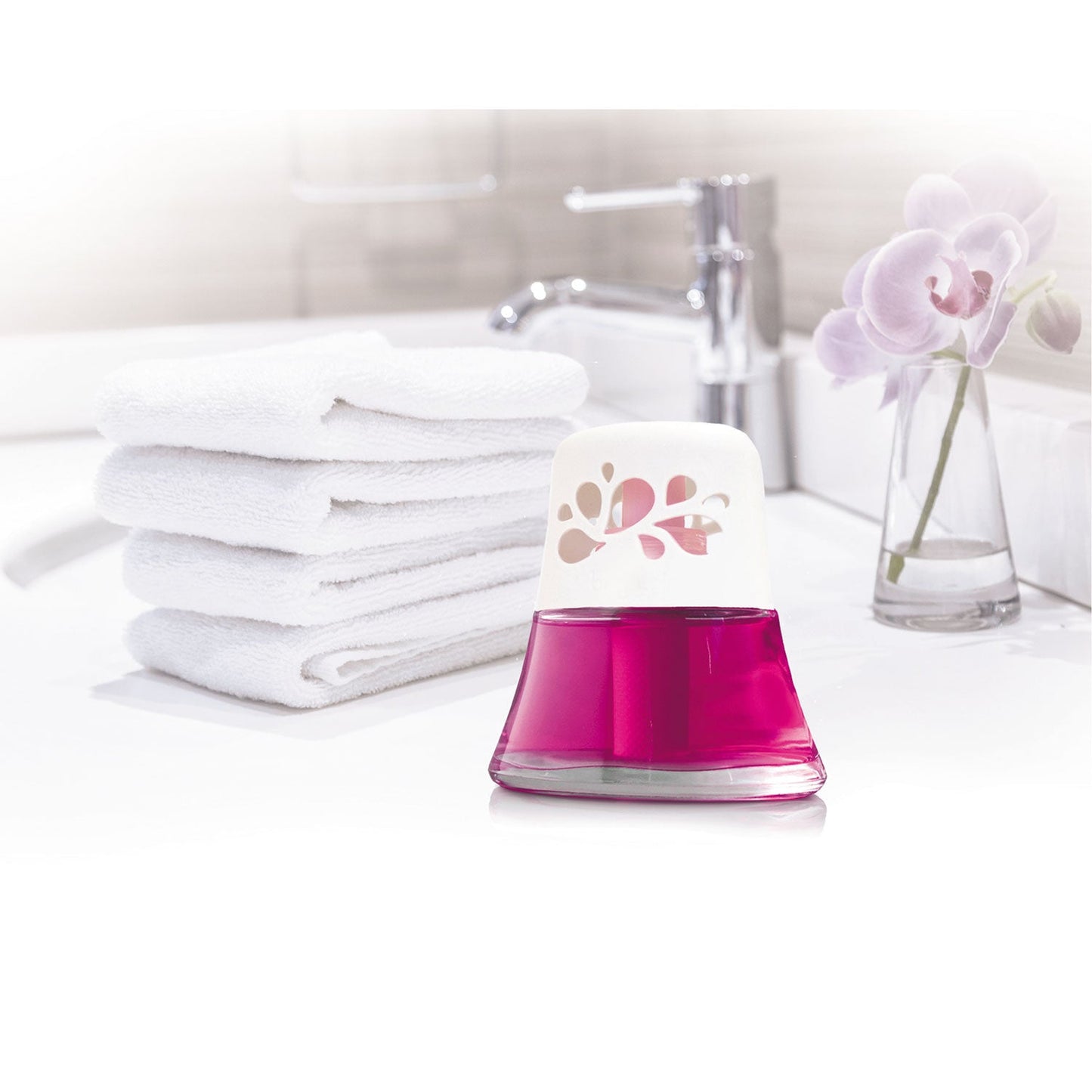 BRIGHT Air Scented Oil Air Freshener Diffuser, Fresh Petals and Peach, Pink, 2.5 oz