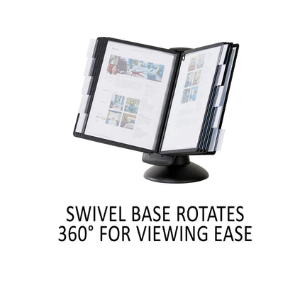 Durable SHERPA Motion Desk Reference System, 10 Panels, Black Borders