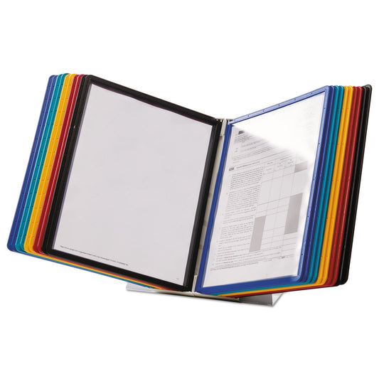 Durable VARIO Reference Desktop System, 20 Panels, Assorted Borders and Panels
