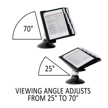 Durable SHERPA Motion Desk Reference System, 10 Panels, Black Borders
