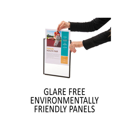 Durable SHERPA Motion Desk Reference System, 10 Panels, Black Borders