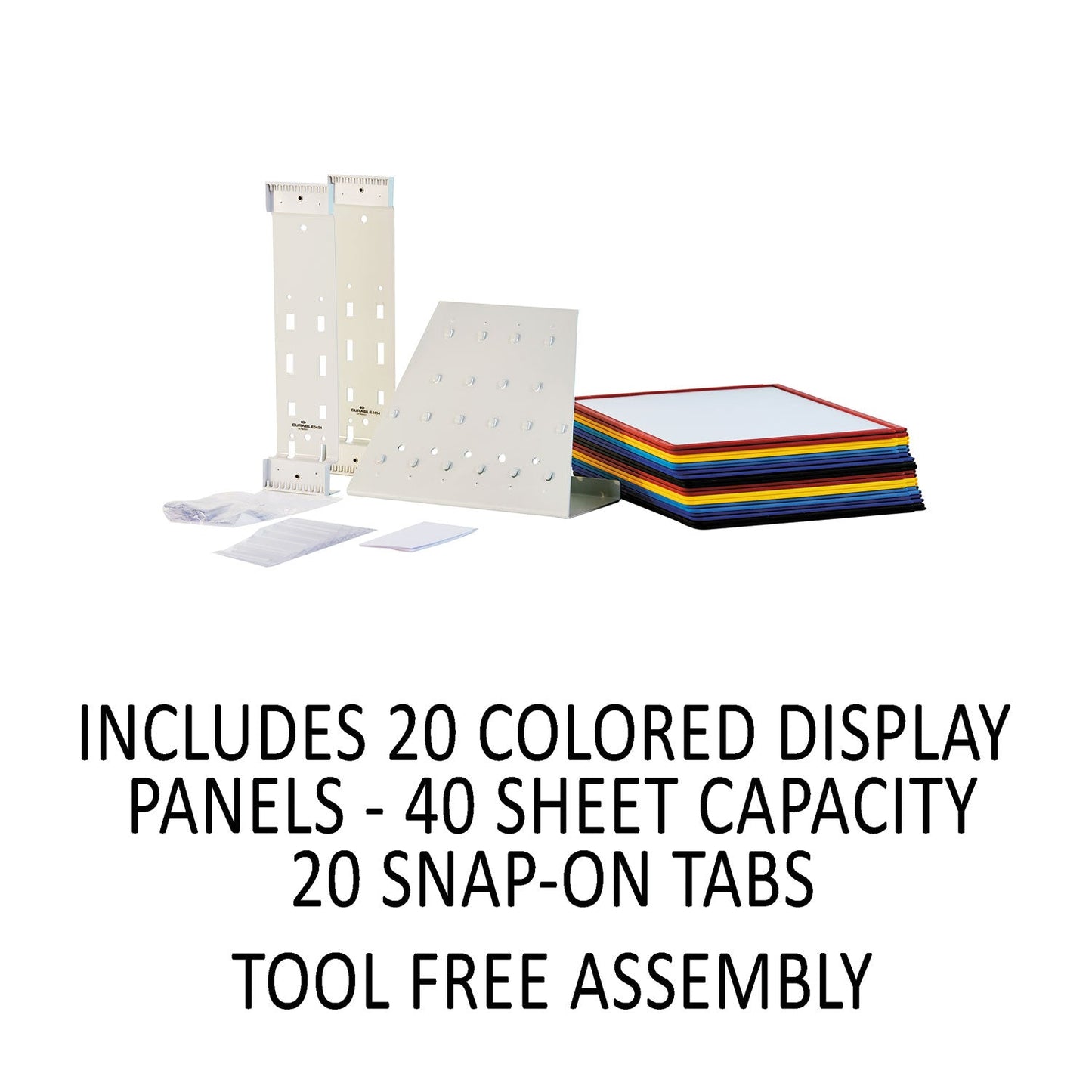 Durable VARIO Reference Desktop System, 20 Panels, Assorted Borders and Panels