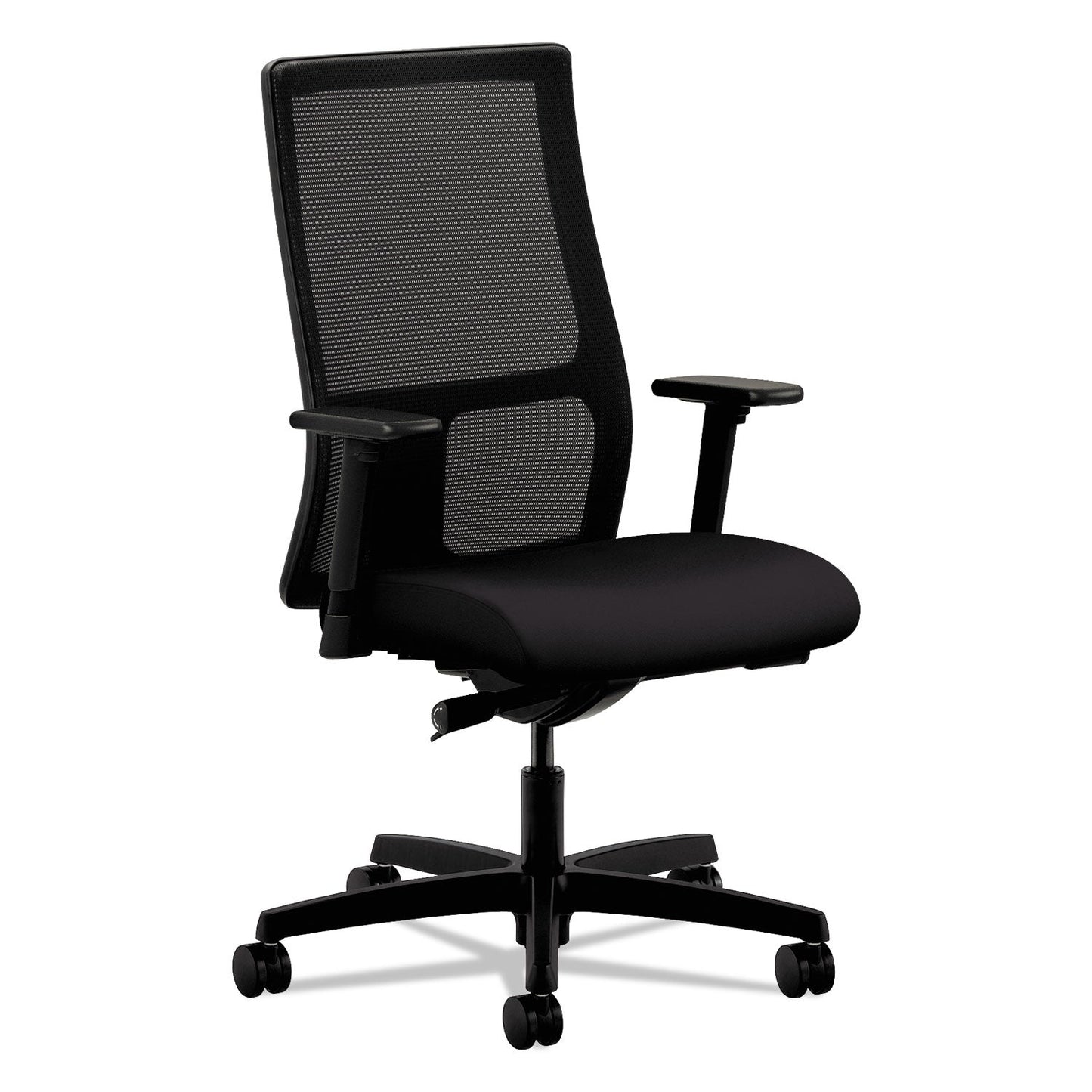 HON Ignition Series Mesh Mid-Back Work Chair, Supports Up to 300 lb, 17.5" to 22" Seat Height, Black