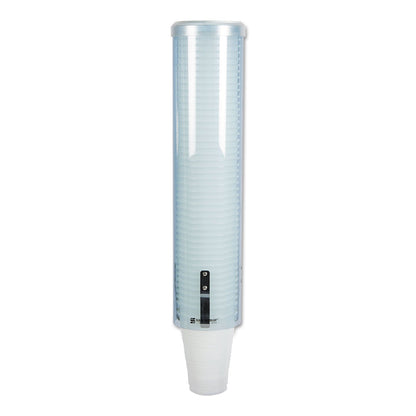 San Jamar Large Pull-Type Water Cup Dispenser, For 12 oz Cups, Translucent Blue