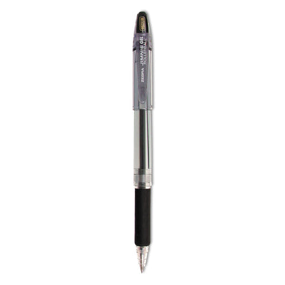 Zebra Jimnie Gel Pen, Stick, Medium 0.7 mm, Black Ink, Smoke Barrel, 12/Pack