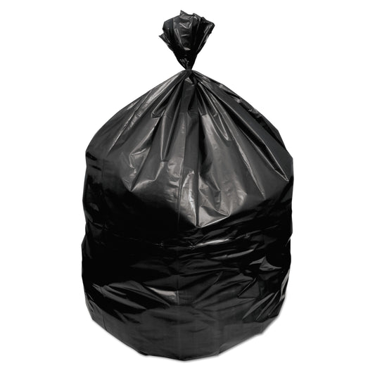 GEN Waste Can Liners, 60 gal, 1.2 mil, 38" x 58", Black, 100/Carton