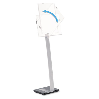 Durable Info Sign Duo Floor Stand, Letter-Size Inserts, 15 x 46.5, Clear