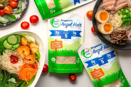 Angel Hair — USDA Organic Low Carb Low Calorie Konjac Pasta — Ready to Eat and Healthy — Plant Based Soy Free Vegan Paleo and Keto Friendly (6 Pack)
