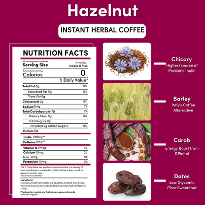 Instant Hazelnut Herbal Coffee