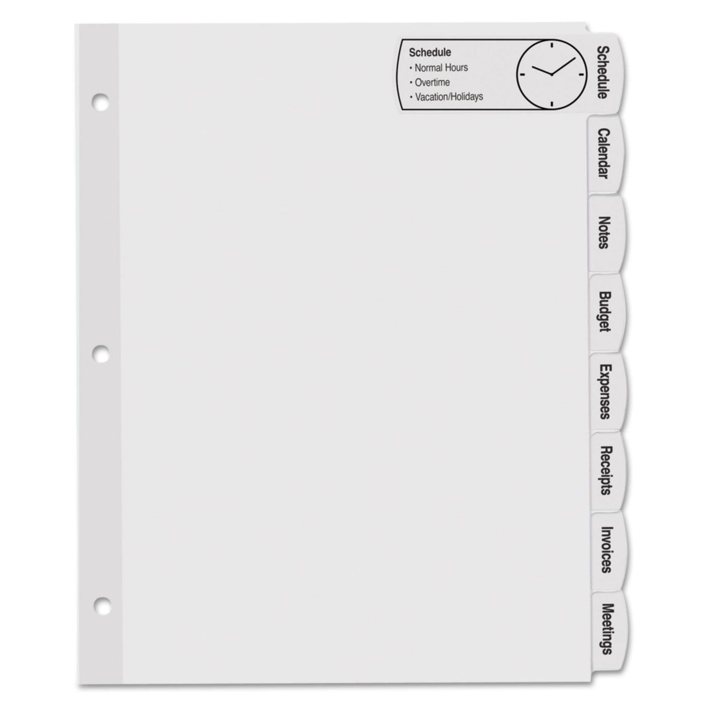 Avery Big Tab Printable Large White Label Tab Dividers, 8-Tab, 11 x 8.5, White, 20 Sets