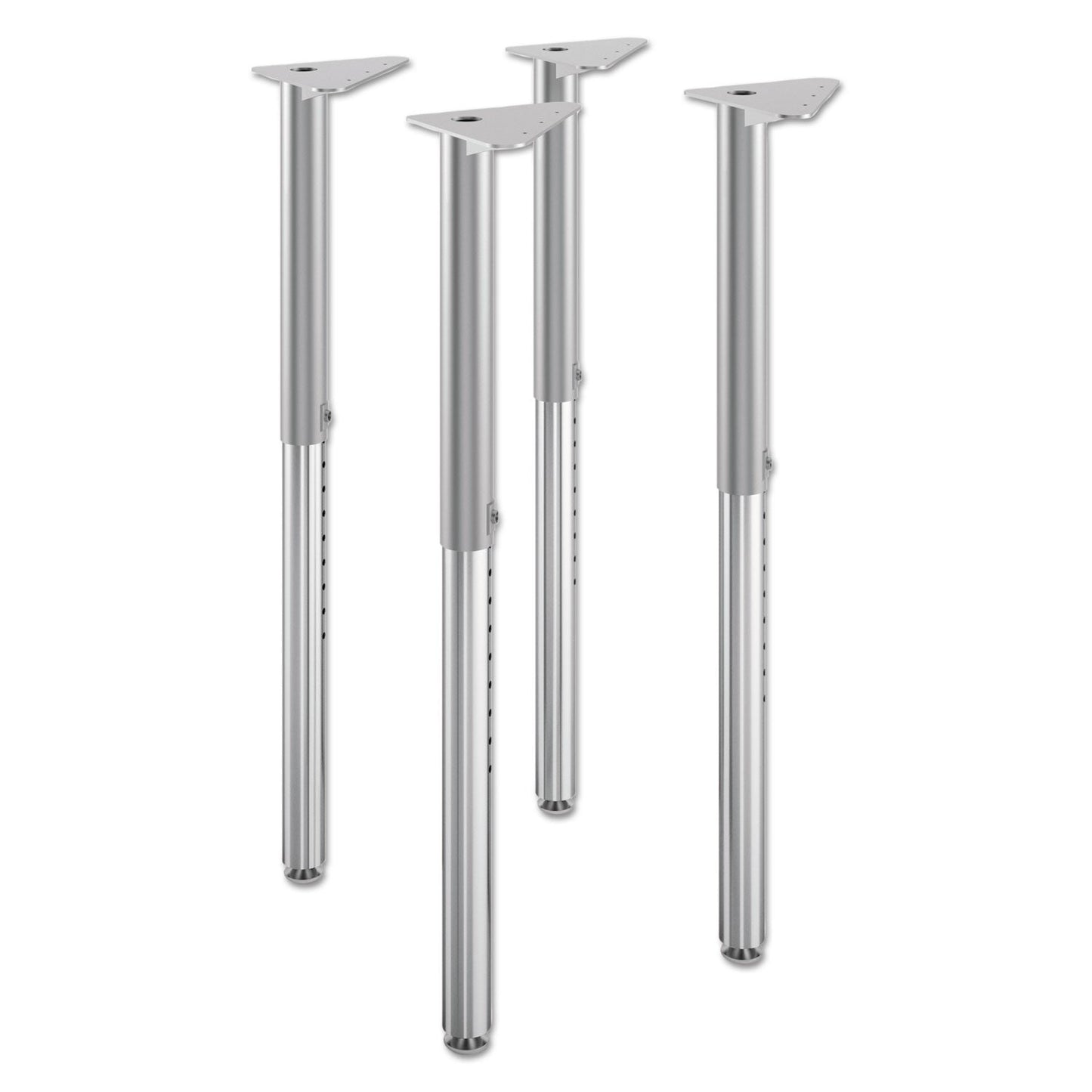 HON Build Adjustable Post Legs, 22" to 34" High, Platinum, 4/Pack