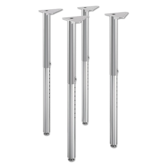 HON Build Adjustable Post Legs, 22" to 34" High, Platinum, 4/Pack