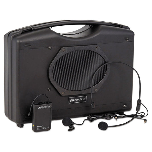 AmpliVox Bluetooth Audio Portable Buddy with Wireless Handsfree Mic, 50 W, Black
