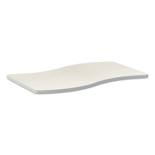 HON Build Ribbon Shape Table Top, 54w x 30d, Silver Mesh