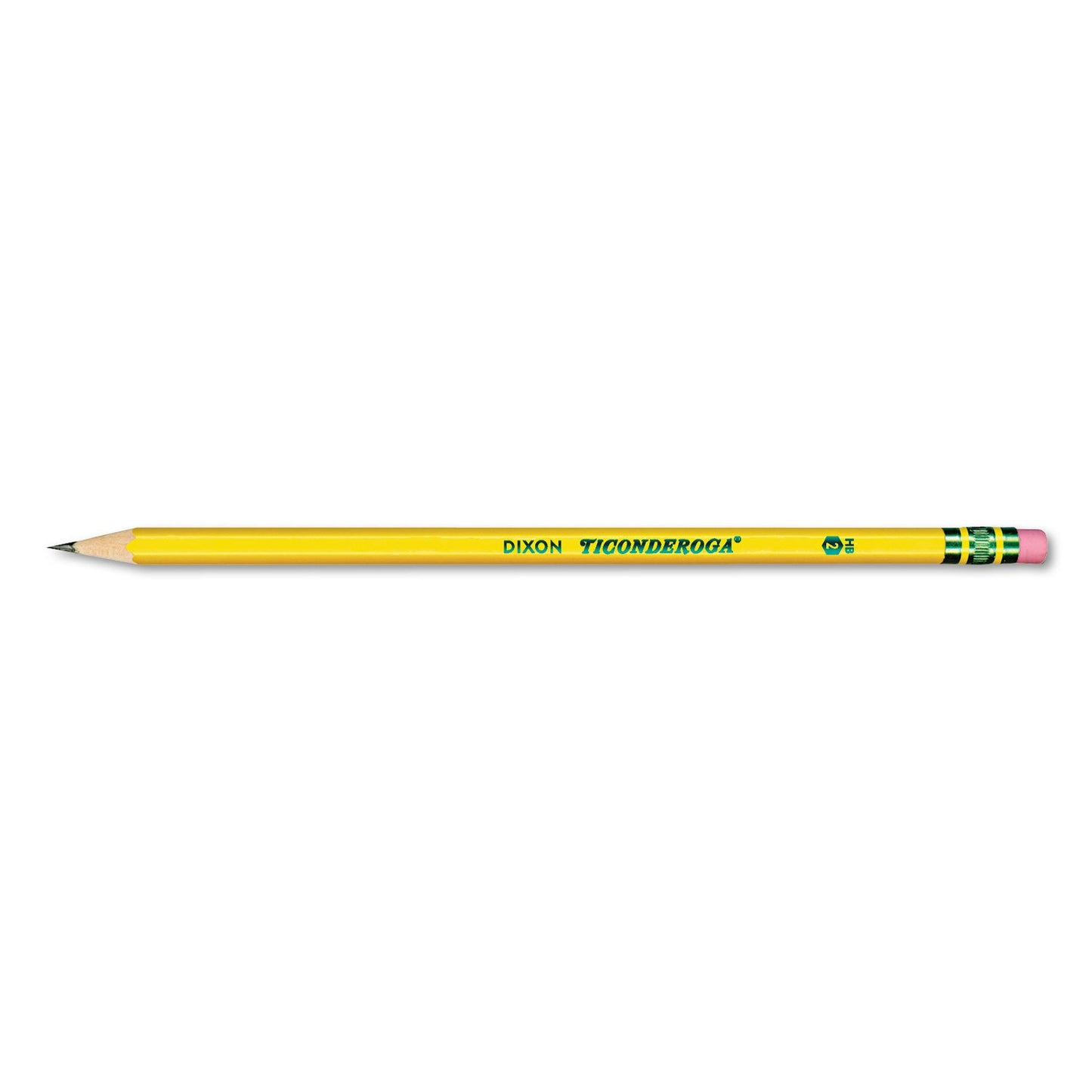 Ticonderoga Pre-Sharpened Pencil, HB (#2), Black Lead, Yellow Barrel, Dozen
