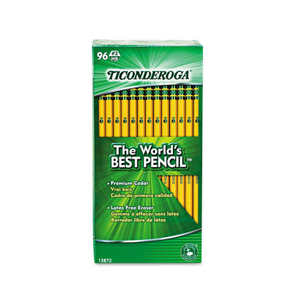 Ticonderoga Pencils, HB (#2), Black Lead, Yellow Barrel, 96/Pack