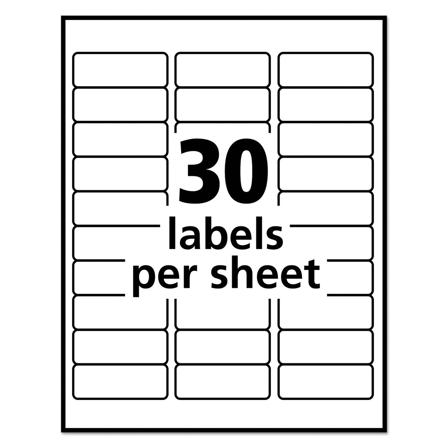 Avery Repositionable Address Labels w/SureFeed, Laser, 1 x 2.63, White, 3000/Box