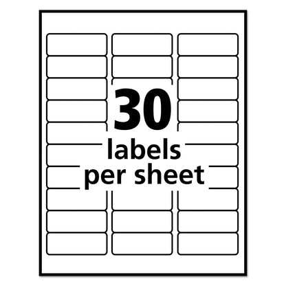 Avery Repositionable Address Labels w/SureFeed, Laser, 1 x 2.63, White, 3000/Box
