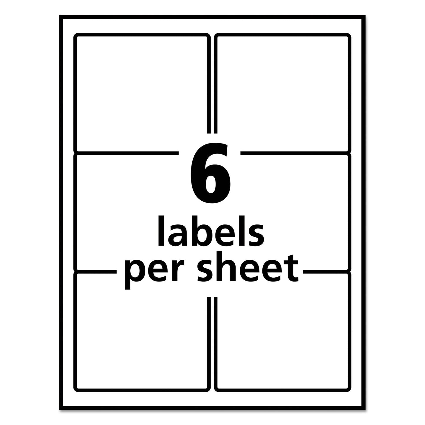 Avery Vibrant Laser Color-Print Labels w/ Sure Feed, 3 x 3.75, White, 150/PK