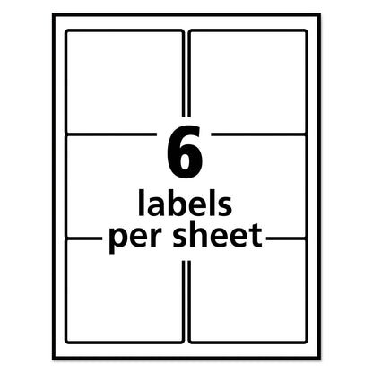 Avery EcoFriendly Mailing Labels, Inkjet/Laser Printers, 3.33 x 4, White, 6/Sheet, 100 Sheets/Pack