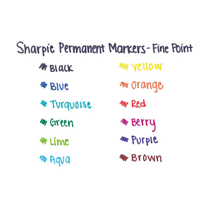 Sharpie Fine Tip Permanent Marker Value Pack, Fine Bullet Tip, Blue, 36/Pack