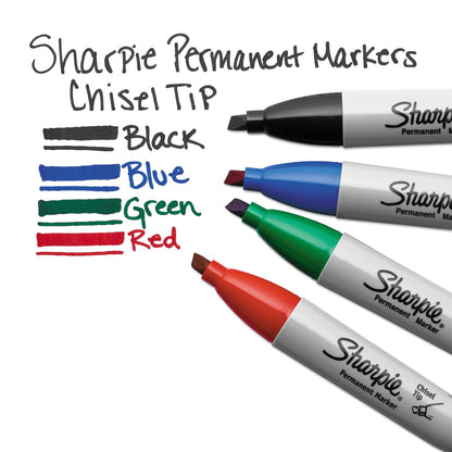 Sharpie Chisel Tip Permanent Marker, Medium Chisel Tip, Red, Dozen