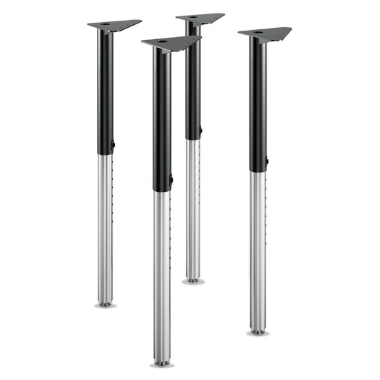 HON Build Adjustable Post Legs, 22" to 34" High, Black, 4/Pack