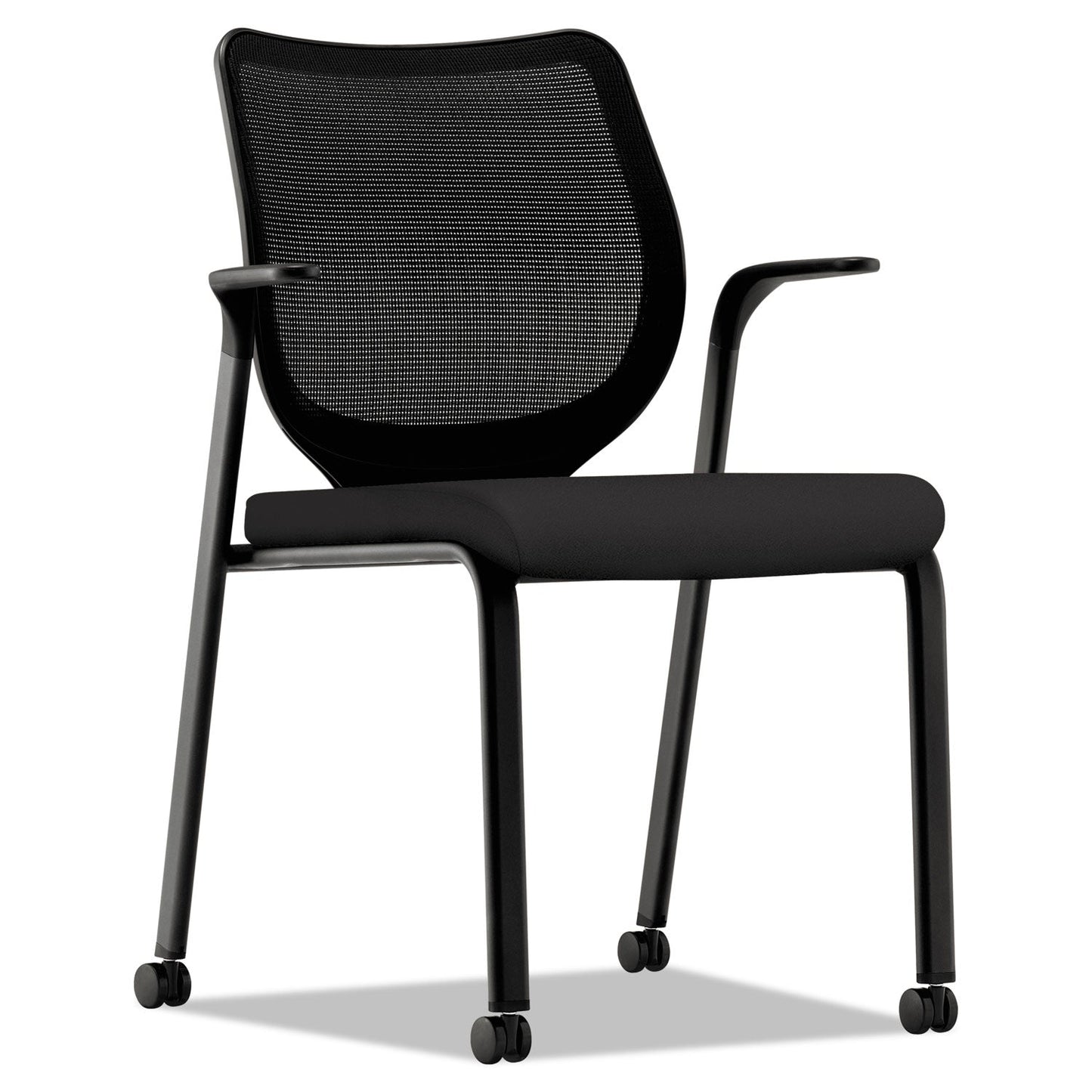 HON Nucleus Series Multipurpose Stacking Chair, ilira-Stretch M4 Back, Supports Up to 300 lb, Black