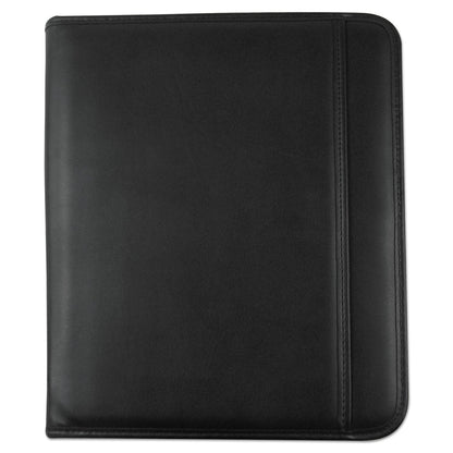 Universal Leather Textured Zippered PadFolio with Tablet Pocket, 10 3/4 x 13 1/8, Black