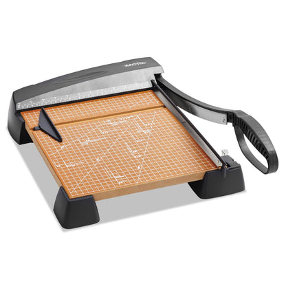 X-ACTO Heavy-Duty Wood Base Guillotine Trimmer, 12 Sheets, 12" Cut Length, 12 x 12