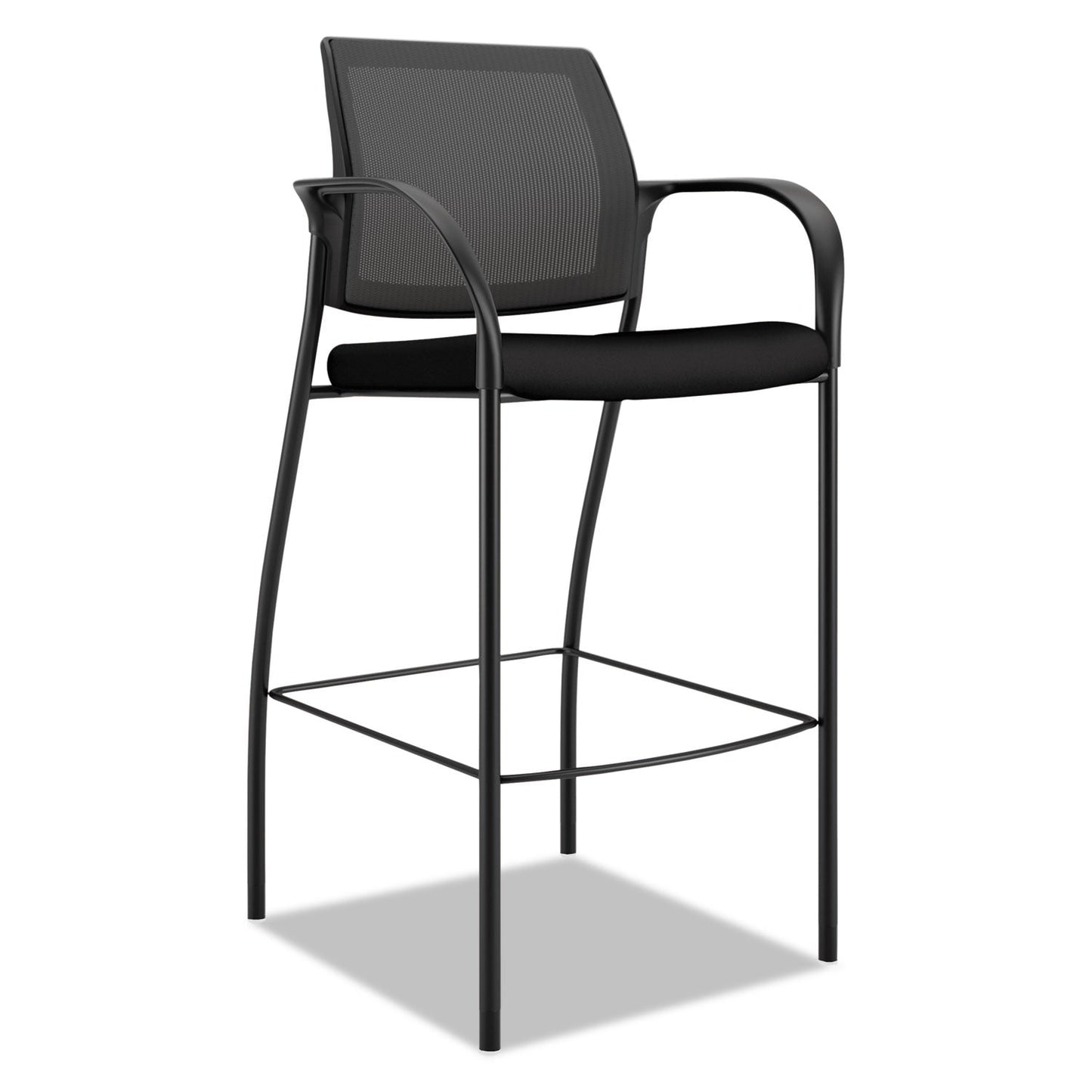 HON Ignition 2.0 Ilira-Stretch Mesh Back Cafe Height Stool, Supports Up to 300 lb, 31" Seat Height, Black