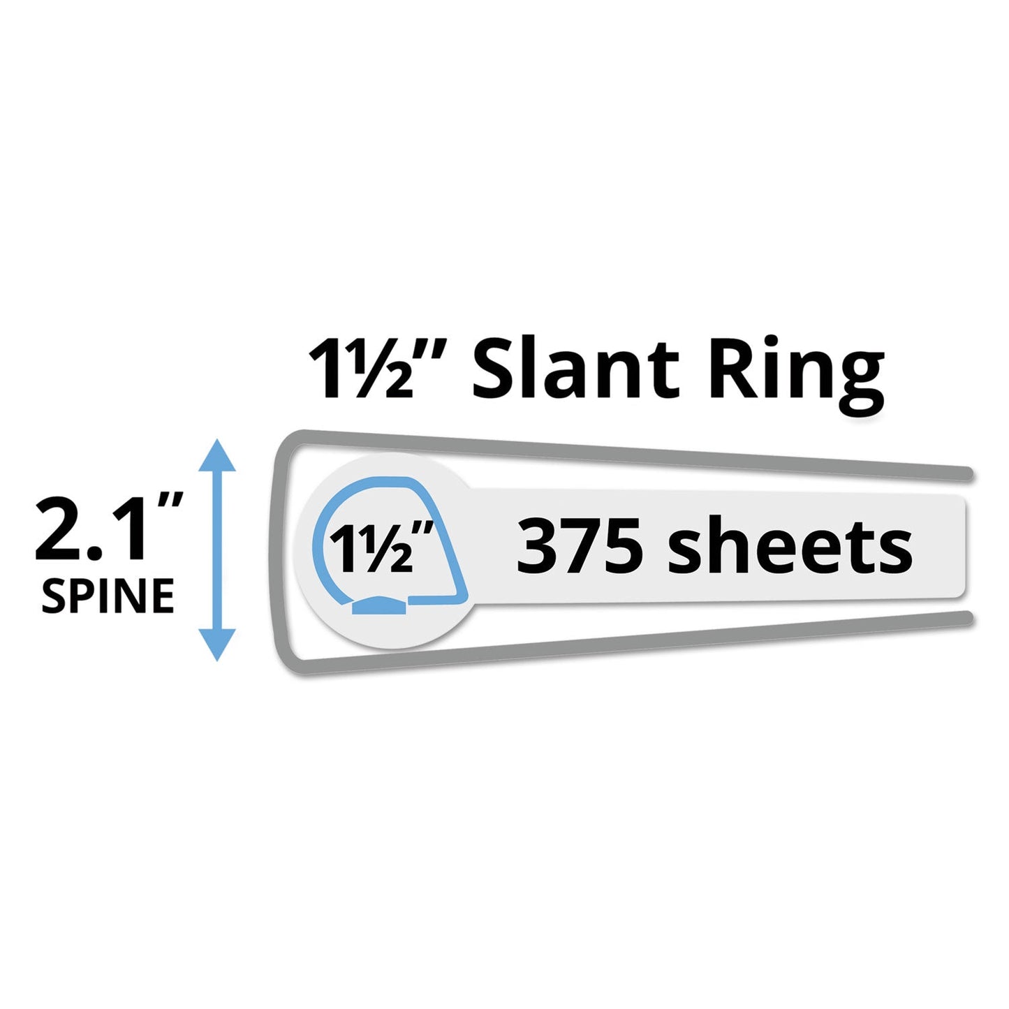 Avery UltraLast Heavy-Duty View Binder with One Touch Slant Rings, 3 Rings, 1" Capacity, 11 x 8.5, Black