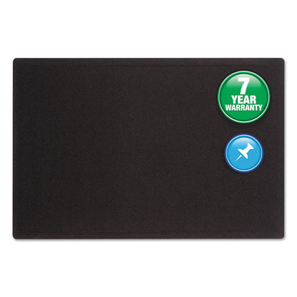 Quartet Oval Office Fabric Bulletin Board, 36 x 24, Black