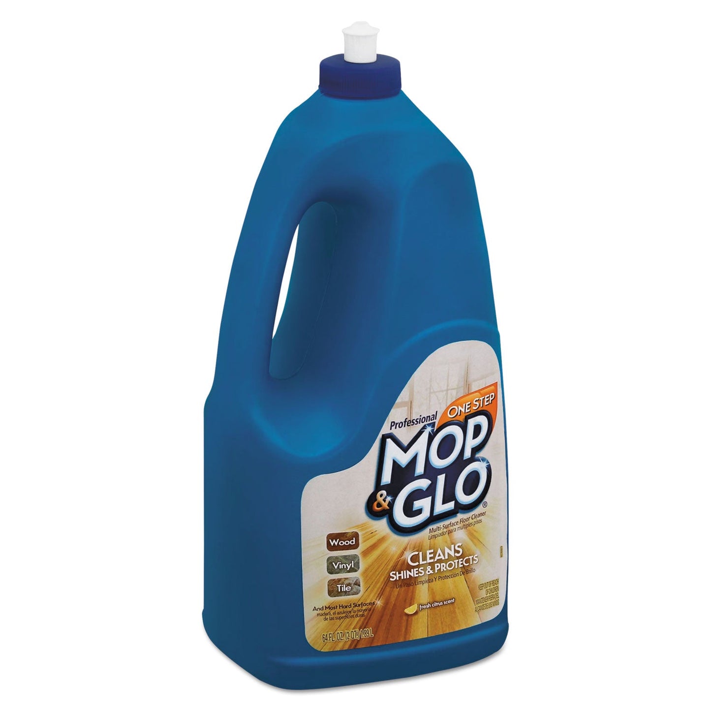 Professional MOP & GLO Triple Action Floor Shine Cleaner, Fresh Citrus Scent, 64 oz Bottle, 6/Carton