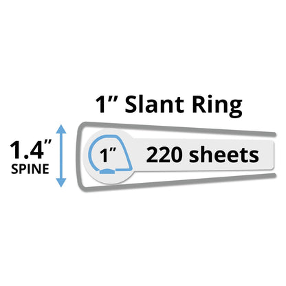 Avery Durable View Binder with DuraHinge and Slant Rings, 3 Rings, 1" Capacity, 11 x 8.5, Aqua