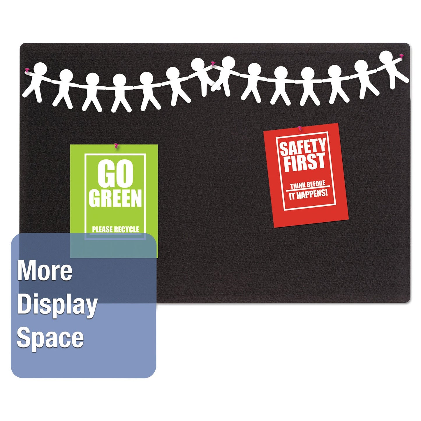 Quartet Oval Office Fabric Bulletin Board, 48 x 36, Black