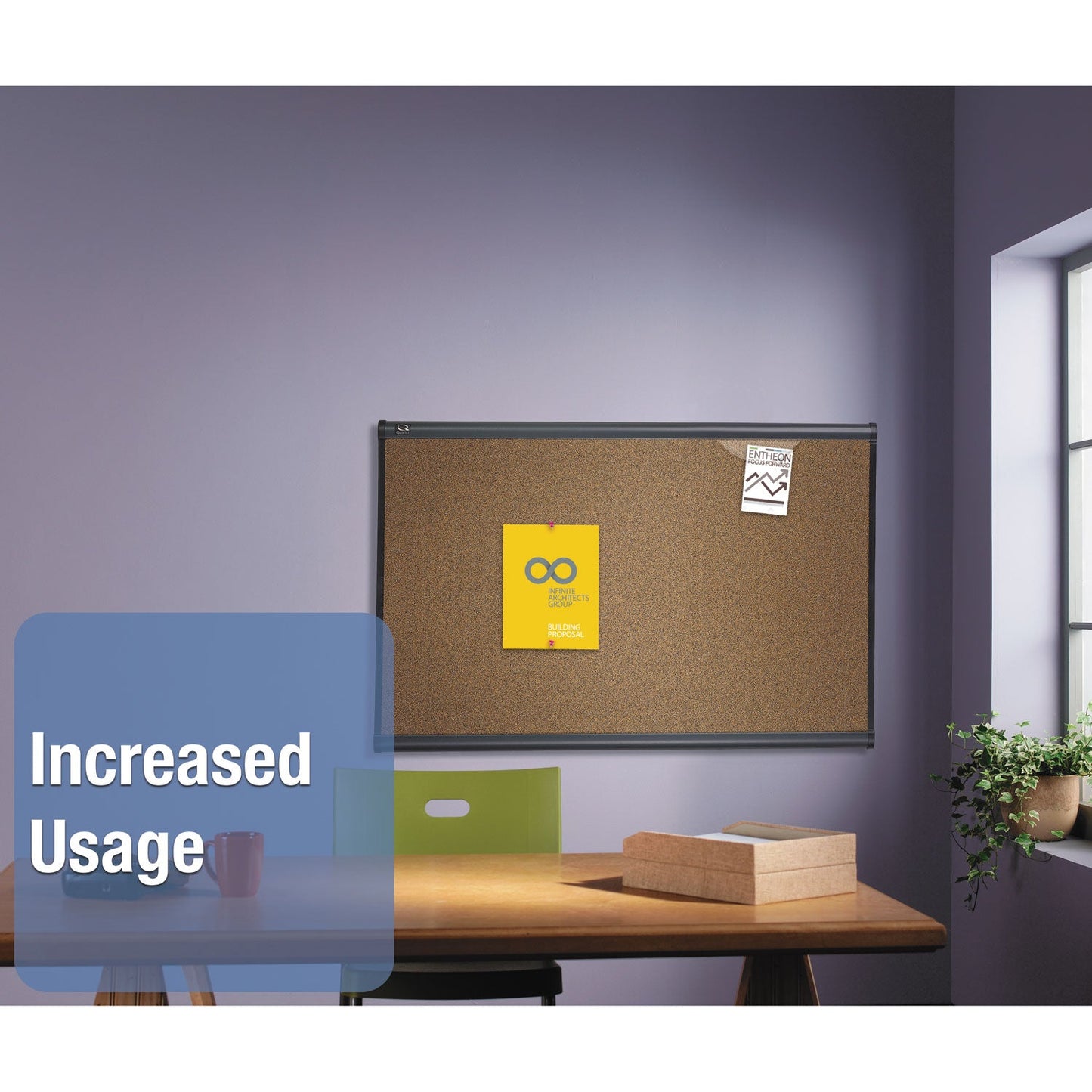 Quartet Prestige Bulletin Board, Brown Graphite-Blend Surface, 48 x 36, Aluminum Frame