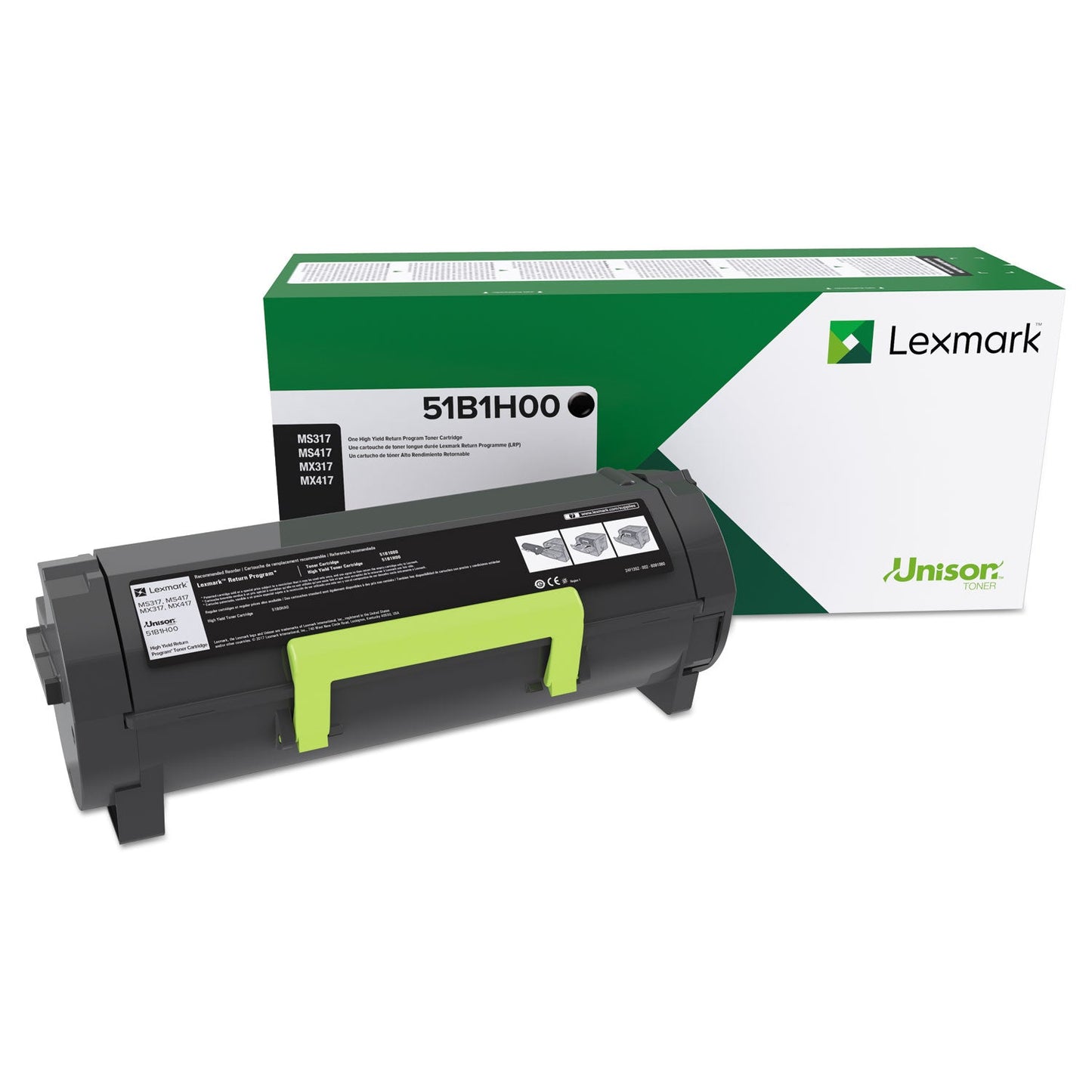 Lexmark 51B1H00 Unison High-Yield Toner, 8,500 Page-Yield, Black