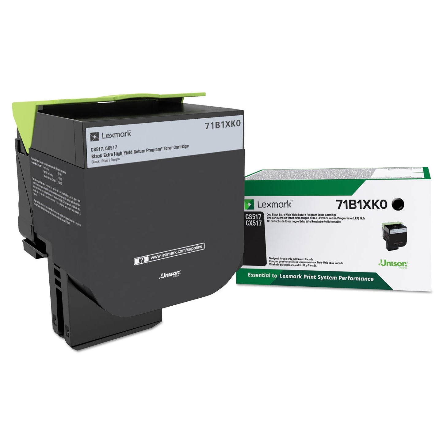 Lexmark 71B1XK0 Unison Extra High-Yield Toner, 8,000 Page-Yield, Black