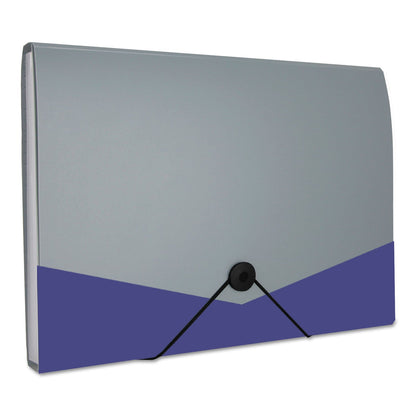 Universal Poly Expanding Files, 13 Sections, Cord/Hook Closure, 1/12-Cut Tabs, Letter Size, Metallic Blue/Steel Gray