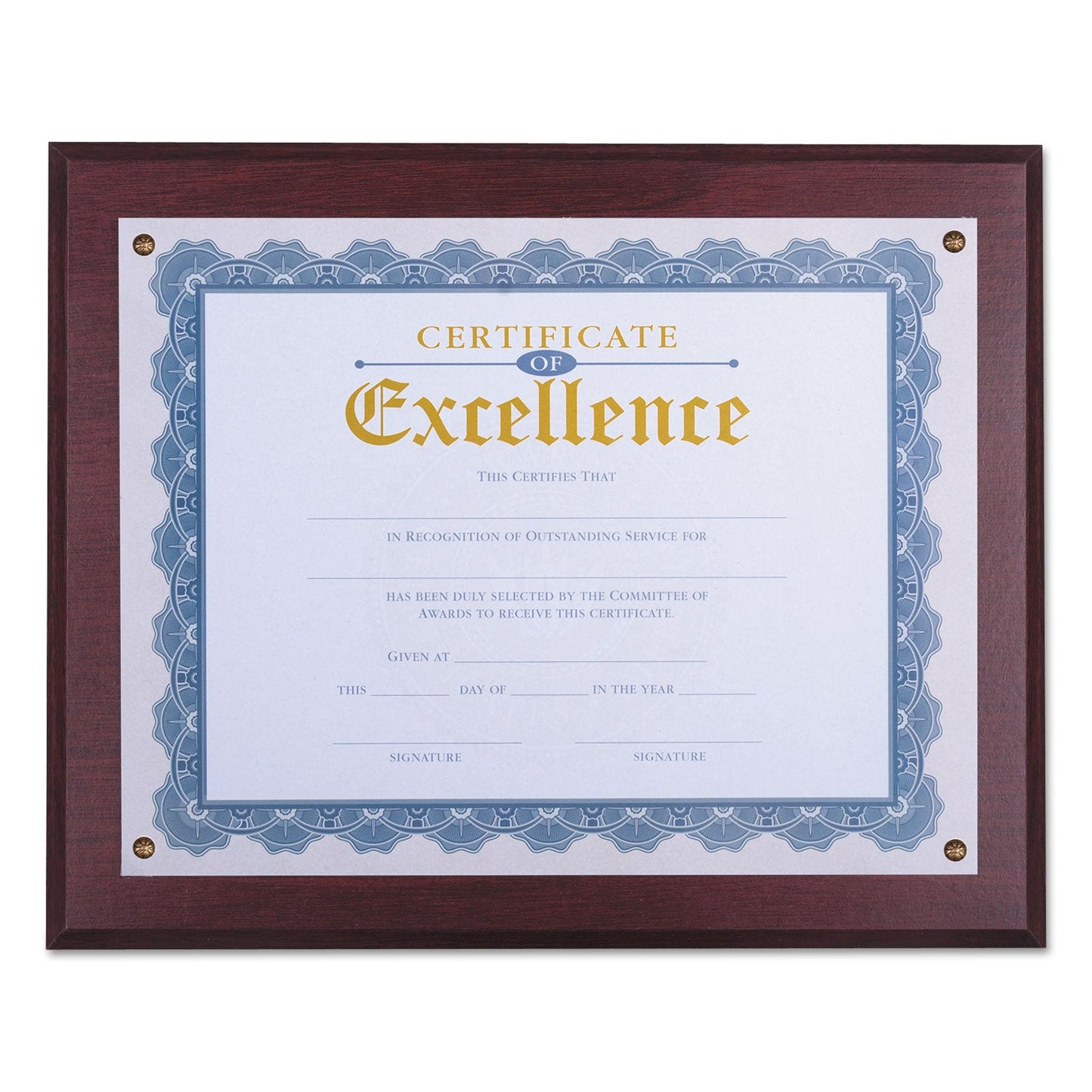 Universal Award Plaque, 13.3 x 11, Mahogany with Mahogany Border