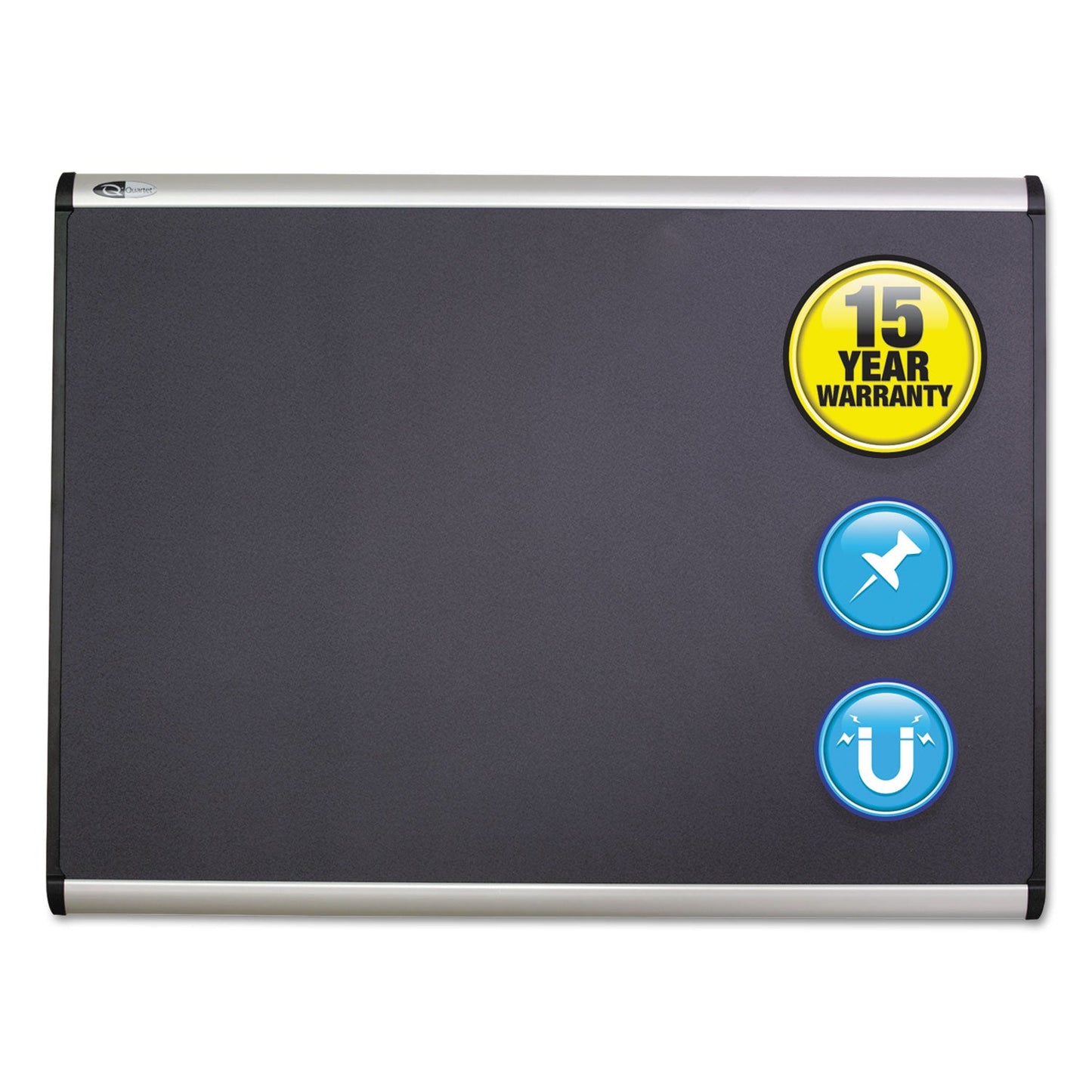 Quartet Prestige Plus Magnetic Fabric Bulletin Board, 36 x 24, Aluminum Frame