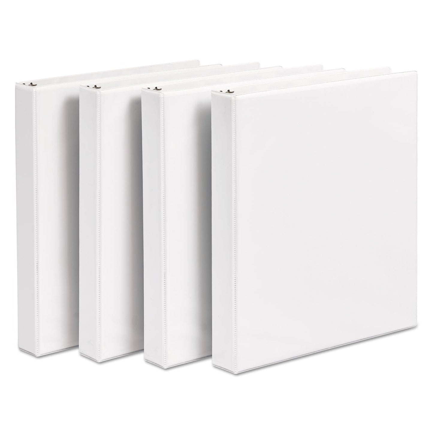 Avery Durable View Binder with DuraHinge and Slant Rings, 3 Rings, 1" Capacity, 11 x 8.5, White, 4/Pack
