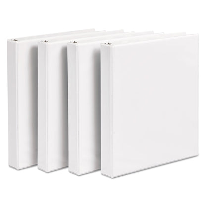 Avery Durable View Binder with DuraHinge and Slant Rings, 3 Rings, 1" Capacity, 11 x 8.5, White, 4/Pack