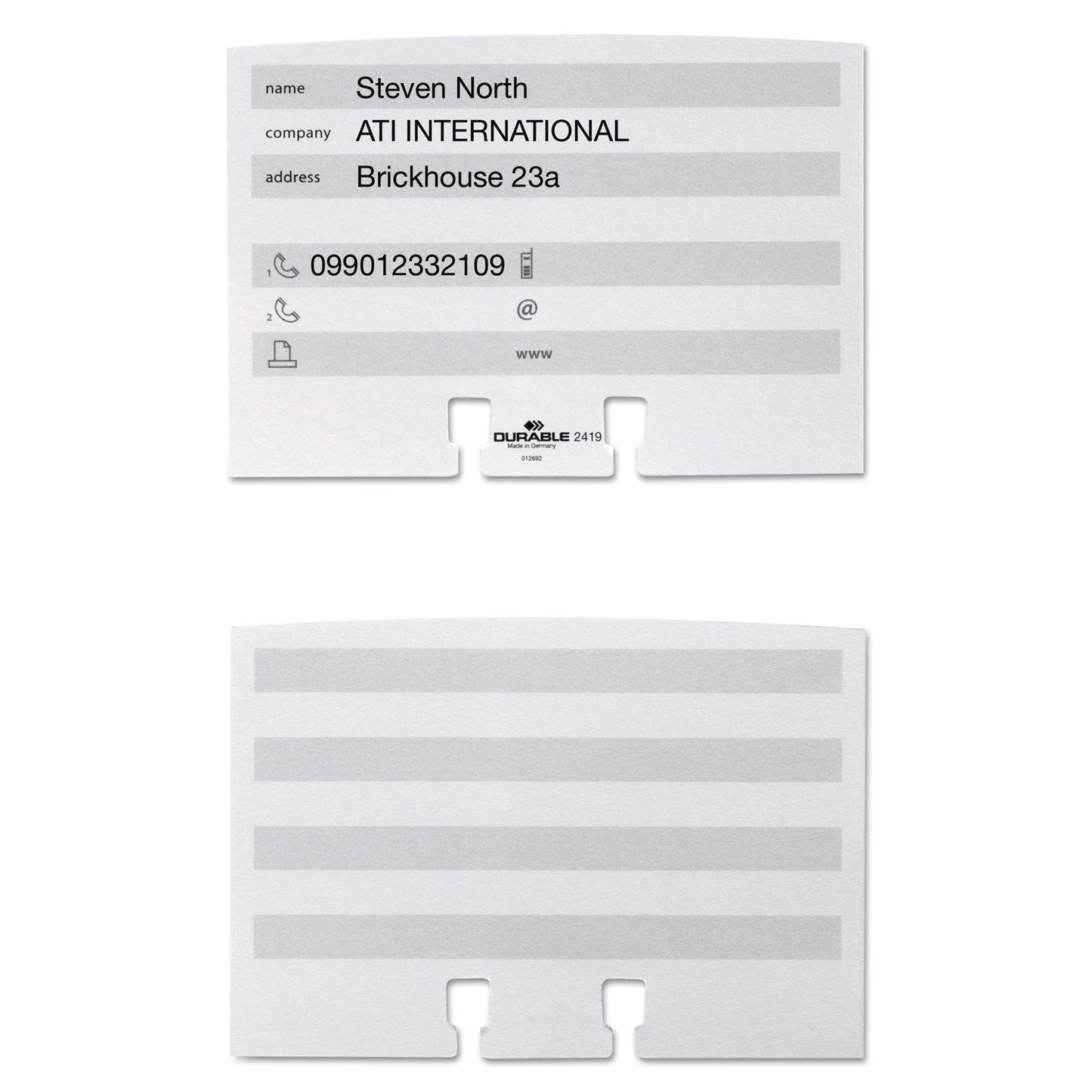 Durable TELINDEX Desk Address Card File, Holds 500 2.88 x 4.13 Cards, 5.13 x 9.31 x 3.56, Plastic, Graphite/Black