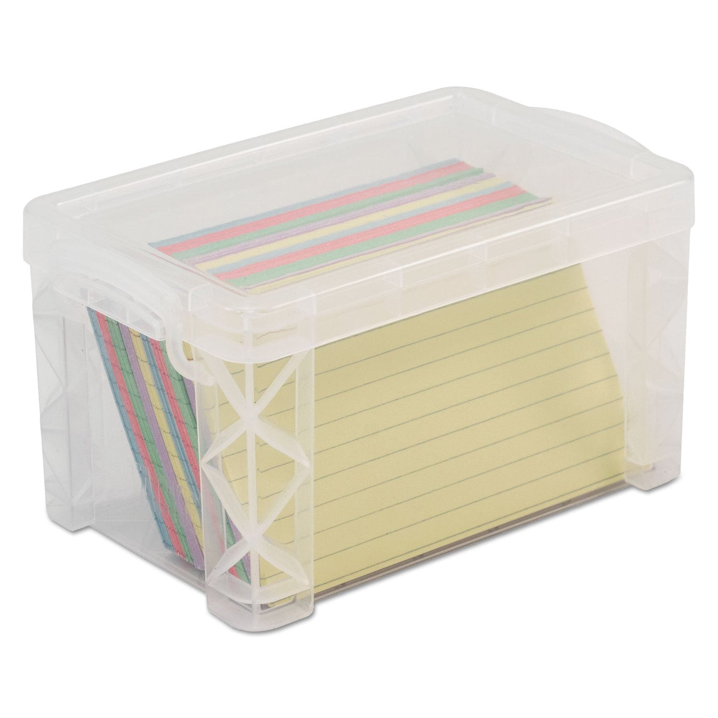 Advantus Super Stacker Storage Boxes, Holds 400 3 x 5 Cards, 6.25 x 3.88 x 3.5, Plastic, Clear
