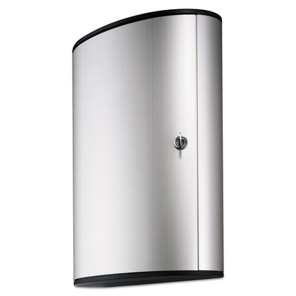 Durable Locking Key Cabinet, 72-Key, Brushed Aluminum, Silver, 11.75 x 4.63 x 15.75
