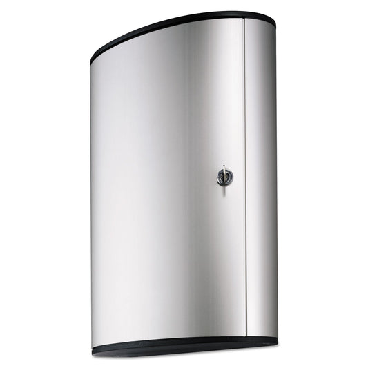 Durable Locking Key Cabinet, 72-Key, Brushed Aluminum, Silver, 11.75 x 4.63 x 15.75