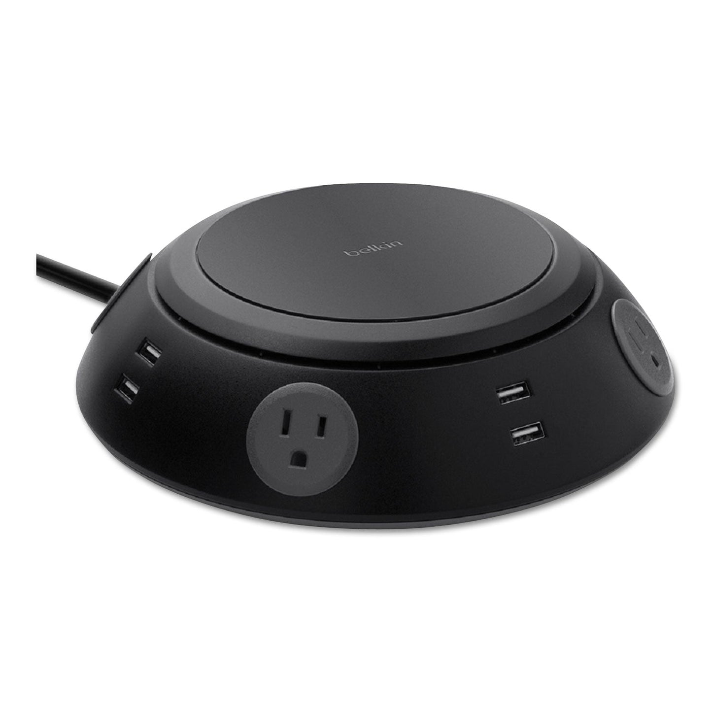 Belkin Meeting Room Power Center, 4 AC Outlets/8 USB Ports, 6 ft Cord, 1,080 J, Black